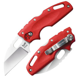 Cold Steel CS20LTR Tuff Lite 2.50″ Folding Clip Point Plain AUS-8A SS Blade/Red Griv-Ex Handle Includes Pocket Clip