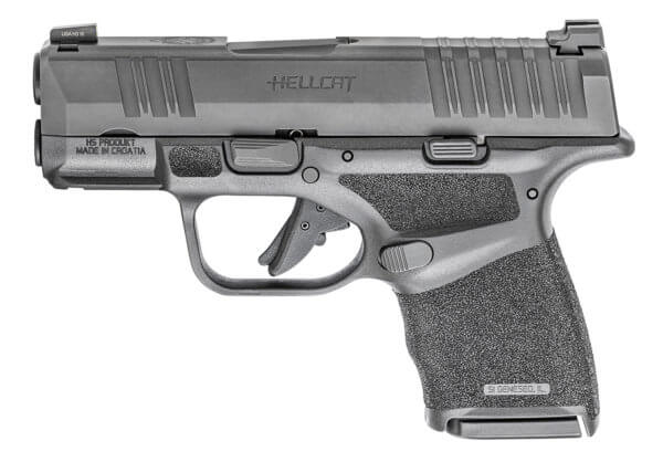 Springfield Armory HC9319BLC Hellcat Micro-Compact 9mm Luger 10+1 3″ Melonite Barrel Black Polymer Frame w/Picatinny Acc. Rail & Adaptive Grip Texture Top Serrated Black Melonite Steel Slide
