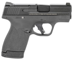 Smith & Wesson 13246 M&P Shield Plus Micro-Compact Frame 9mm Luger 10+1/13+1  3.10″ Black Armornite Stainless Steel Barrel & Serrated Slide  Matte Black Polymer Frame   Thumb Safety