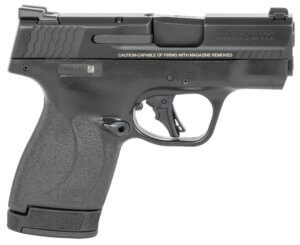 Smith & Wesson 13250 M&P Shield Plus Micro-Compact 9mm Luger 10+1/13+1  3.10″ Black Stainless Steel Barrel  Matte Black Armonite Serrated Slide  Matte Black Polymer Frame  No Thumb Safety