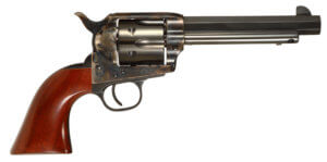 Taylors & Company 556105 1873 Cattleman Drifter 357 Mag Caliber with 5.50 Blued Finish Barrel  6rd Capacity Blued Finish Cylinder  Color Case Hardened Finish Steel Frame & Walnut Grip”