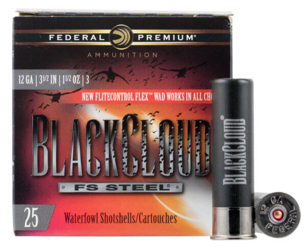 Federal PWBX1343 Premium Black Cloud FS 12 Gauge 3.50″ 1 1/2 oz 1500 fps 3 Shot 25rd Box