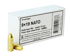 Sellier & Bellot SB9NATO Handgun  9mm NATO 124 gr Full Metal Jacket (FMJ) 50rd Box