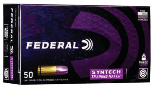 Federal AE45SJ2 Syntech Training Match 45 ACP 230 gr Total Syntech Jacket Flat Nose (TSJFN) 50rd Box