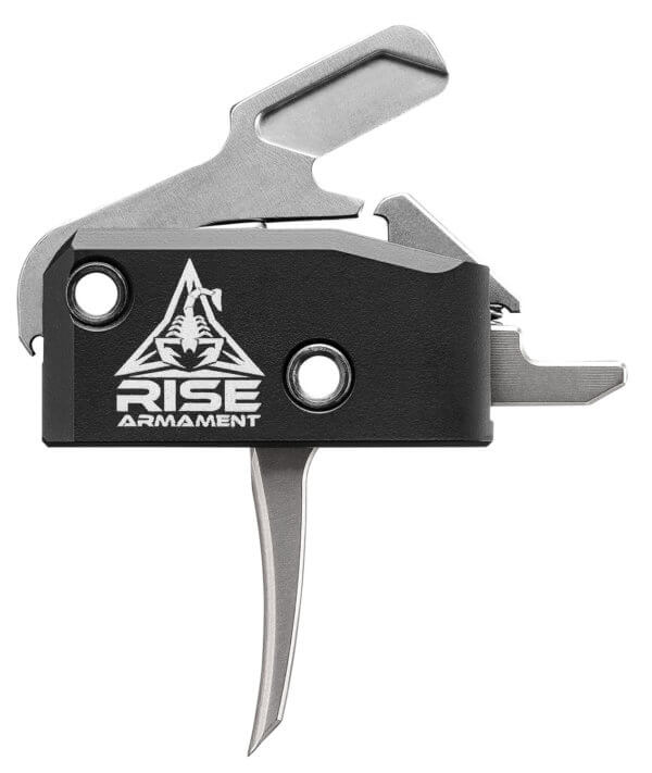 Rise Armament RA434SLVRAWP RA-434 High Performance Single-Stage Flat Trigger with 3.50 lbs Draw Weight & Black/Silver Finish for AR-Platform