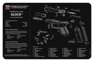 TekMat TEKR20GLOCK4243 Ultra Premium Cleaning Mat  featuring Glock 42  43 Parts Diagram 15″ x 20″