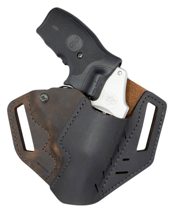 Versacarry REV201 Revolver OWB Distressed Brown Leather Belt Slide Fits S&W J Frame/Ruger LCR Right Hand