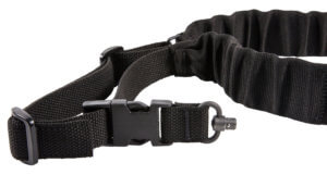 Blue Force Gear UDC200BGPBBK UDC Sling made of Black Cordura with 35″-55″ OAL 2″ W Padded Bungee Single-Point Design & Push Button Adaptor for AR Platform