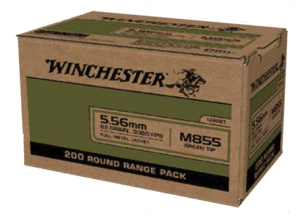 Winchester Ammo WM855200 USA Green Tip 5.56x45mm NATO 62 gr Full Metal Jacket (FMJ) 200rd Box