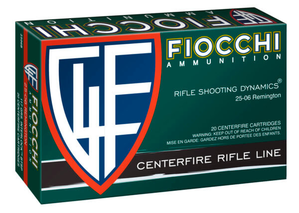 Fiocchi 2506B Field Dynamics Rifle 25-06 Rem 117 gr Pointed Soft Point (PSP) 20rd Box