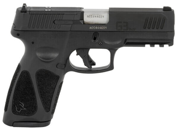 Taurus 1-G3P941 G3 9mm Luger 4″ 15+117+1 Black Matte Black Tenifer Steel with T.O.R.O Cuts Slide Black Polymer Grip