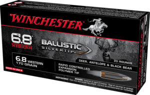 Winchester Ammo SBST68W Ballistic Silvertip  6.8 Western 170 gr Rapid Controlled Expansion Polymer Tip 20rd Box