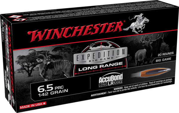 Winchester Ammo S65PLR Expedition Big Game Long Range 6.5 PRC 142 gr 3020 fps Nosler AccuBond Long-Range 20rd Box
