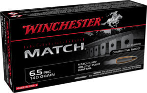 Winchester Ammo S65PM Match  6.5 PRC 140 gr Sierra MatchKing Hollow Point Boat-Tail 20rd Box