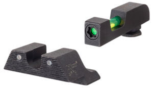 Trijicon 601104 DI Night Sight Set- Glock Large Frame Black | Green Tritium/Fiber Optic Front Sight Black Outline Front Sight Green Tritium Black Outline Rear Sight