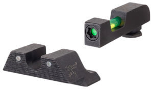 Trijicon 601106 DI Night Sight Set- Glock Small Frame Black | Green Tritium/Fiber Optic Front Sight Black Outline Front Sight Green Tritium Black Outline Rear Sight