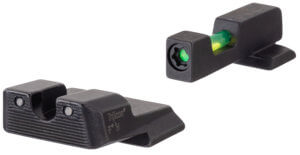 Trijicon 601110 DI Night Sight Set- Smith & Wesson M&P SHIELD  Black | Green Tritium/Fiber Optic Front Sight Black Outline Front Sight Green Tritium Black Outline Rear Sight