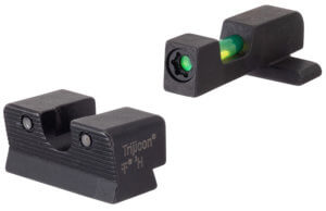 Trijicon 601118 DI Night Sight Set-for Springfield Armory XD-S XD-E Black | Green Tritium/Fiber Optic Front Sight Black Outline Front Sight Green Tritium Black Outline Rear Sight