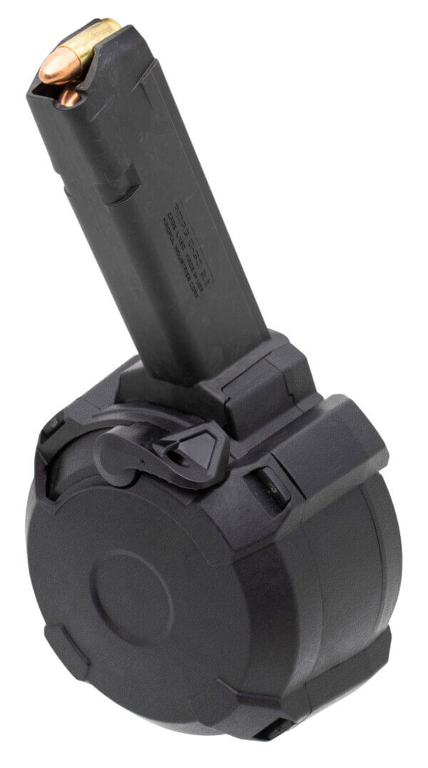 Magpul MAG1033-BLK PMAG GL9 50rd Drum 9mm Luger Compatible w/Glock Black Polymer