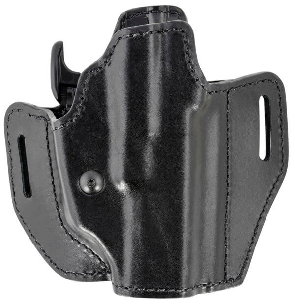 Bianchi 58351 Allusion Assent Pro-Fit OWB Size 13 Black Leather Belt Slide Compatible w/Springfield XDS/Ruger American Pistol/Glock 17/22 Belt Up to 1.50″ Wide Right Hand