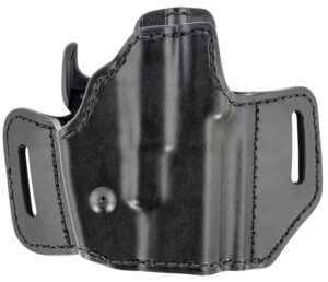 Bianchi 51831 Allusion Assent Pro-Fit OWB Size 11 Black Leather Belt Slide Compatible w/Glock 26/S&W M&P Shield/S&W M&P Compact/FN FNS Compact Belt Up to 1.50″ Wide Right Hand