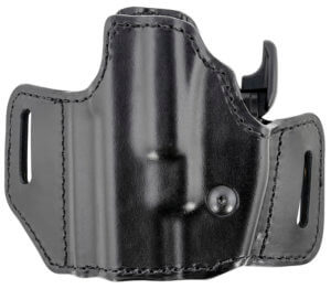 Bianchi 51832 Allusion Assent Pro-Fit OWB Size 11 Black Leather Belt Slide Compatible w/S&W M&P Shield/FN FNS Compact/Glock 26 Gen1-5 Belt Up to 1.50″ Wide Left Hand