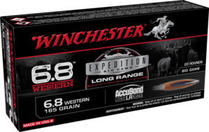 Winchester Ammo X68WLF Expedition Big Game Long Range 6.8 Western 165 gr AccuBond Long Range 20rd Box