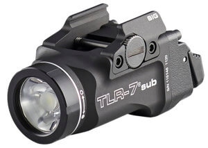 Streamlight 69401 TLR-7 Weapon Light Sig P365  XL Sub-Compact Pistol w/Accessory Rail 500 Lumens White LED Black Anodized Aluminum 141 Meters Beam Distance