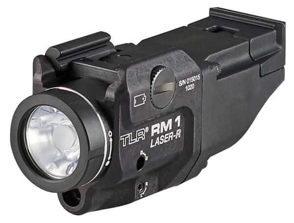 Streamlight 69446 TLR RM 1 Weapon Light w/Laser 140/500 Lumens Output White LED Light Red Laser 140 Meters Beam Rail Grip Clamp Mount Black Anodized Aluminum