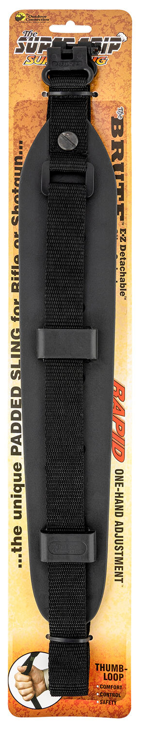 Outdoor Connection SGSS-20970BS Super Grip Sling Adjustable Black Rubber Padding w/Nylon Strap & Brute E-Z Detach Swivels Rifle