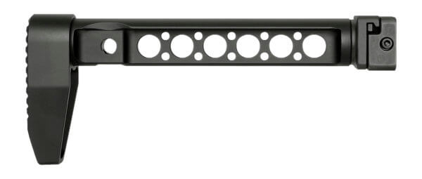Midwest Industries MISTAPSFLWS Buttstock with Folding Adaptor Black Steel with Minimalistic Butt Plate