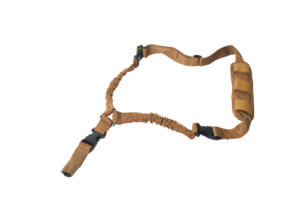 Rukx Gear ATICT1PST Tactical Single Point Sling 1.25″ Wide Adjustable Bungee made of Tan Nylon with Foam Padding & Side Release Buckles
