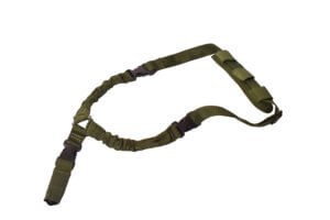 Rukx Gear ATICT1PSG Tactical Single Point Sling 1.25″ Wide Adjustable Bungee made of Green Nylon with Foam Padding & Side Release Buckles