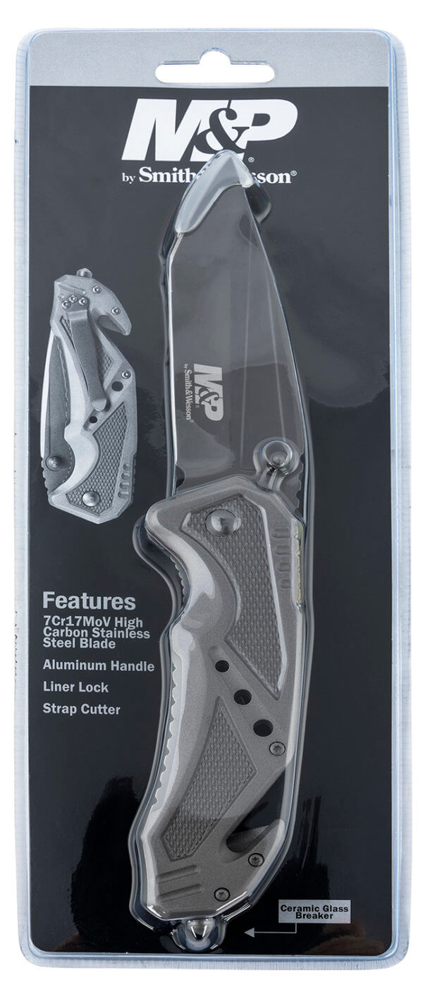 Schrade SWP11GCP Smith & Wesson Rescue 3.79 Folding Tanto Plain 7Cr15MoV SS Blade Aluminum Handle Includes Pocket Clip”