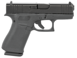 Glock UX4350201 G43X Sub-Compact 9mm Luger 10+1 3.41″ Black GMB Barrel, Black nDLC Serrated Steel Slide, Black Polymer Frame w/Beavertail, Ambidextrous, USA Made