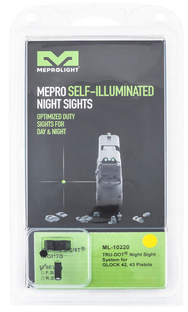 Meprolight USA 101103201 Tru-Dot  Black | Green Tritium Front Sight Yellow Tritium Rear Sight Set