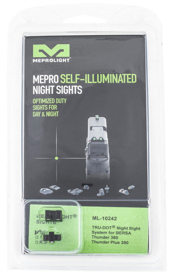 Meprolight USA 106623101 Tru-Dot Black | Green Tritium Front Sight Green Tritium Rear Sight Set