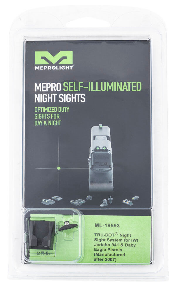 Meprolight USA 188023101 Tru-Dot Black | Green Tritium Front Sight Green Tritium Rear Sight Set