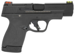Smith & Wesson 13252 M&P Performance Center Shield Plus Micro-Compact Frame 9mm Luger 10+1/13+1  4″ Black Armornite Stainless Steel Barrel & Serrated Slide  Matte Black Polymer Frame   No Safety