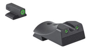 Meprolight USA 408893121 Hyper-Bright Black | Green Tritium with Yellow Phosphorescent Outline Front Sight Green Tritium with Black Outline Rear Sight Set