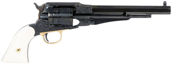 Taylors & Company 550761 Remington Conversion LawDawg 45 Colt (LC) Caliber with 8 Barrel  6rd Capacity Cylinder  Overall Blued Engraved Finish Steel & 2-Piece Ivory Grip”