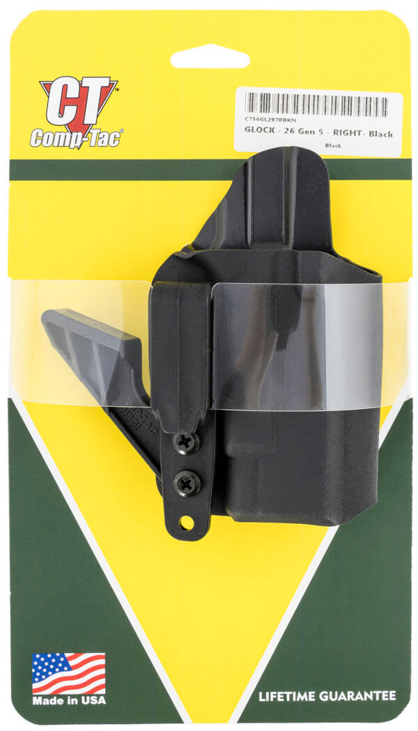 Comp-Tac C916GL052RBSN Sport-TAC IWB Black Kydex/Nylon Belt Clip Fits Glock 19 Gen5 Right Hand
