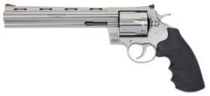 Colt Mfg ANACONDA-SP8RTS Anaconda  44 Mag 6rd 8″ Semi-Bright Stainless Steel Black Hogue Rubber Grip