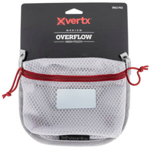 Vertx VTX5205AGYNA Overflow Pouch Large Size made of White Nylon with Mesh & Red Accents YKK Zipper & Durable Hook Back Panel 15.50″ W x 5.20″ H Dimensions