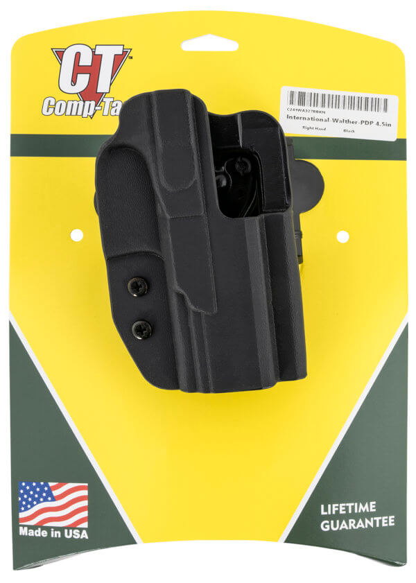 Comp-Tac C241WA326RBKN International OWB Black Kydex Belt Slide/Paddle Fits Walther PDP Fits 4″ Barrel Right Hand