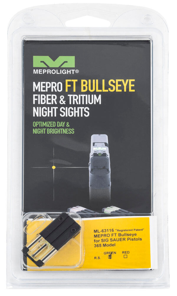 Meprolight USA 631163108 FT Bullseye Rear Sight Black | Green Tritium/Fiber Optic