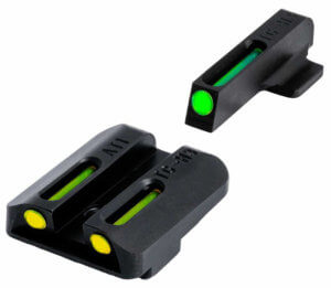 TruGlo TGTG131ST1Y TFO  Black | Green Tritium & Fiber Optic Front Sight Yellow Tritium & Fiber Optic Rear Sight