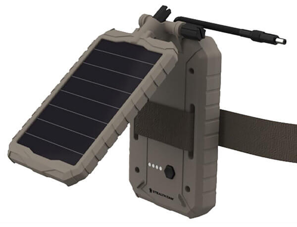 Stealth Cam STC-SOLP3X Sol-Pak Solar Battery Pack Li-ion Battery 3000 mAh Tan Features USB Charging Port