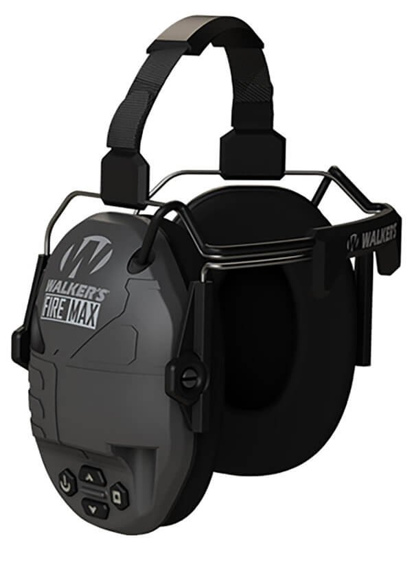 Walker’s GWPDFM Firemax Digital Muff Over the Head Polymer Black Ear Cups with Black Tacti-Grip Headband