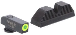 AmeriGlo GL352 Protector Sight Set for Glock Black | Green Tritium with Lumigreen Outline Front Sight Black Rear Sight